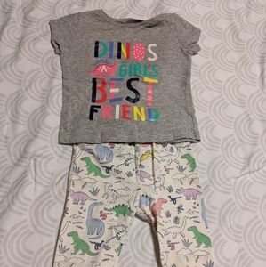 Gap/Carter's dinosaur baby girl outfit